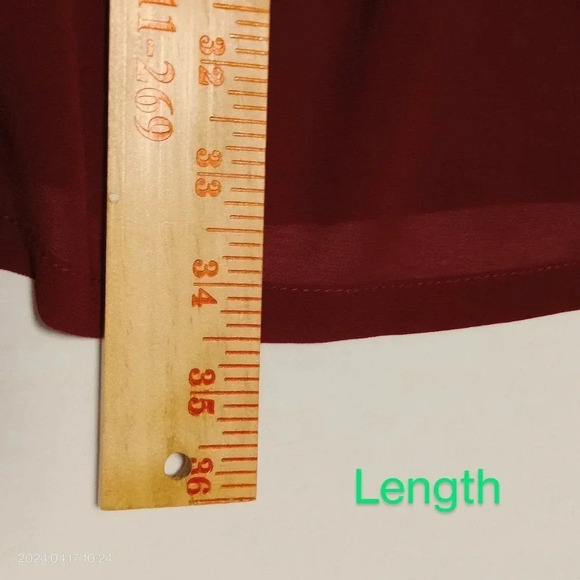 UMGEE Size Large Wine Shift Dress Lace bodice and 3/4 Sleeves - Picture 9 of 9